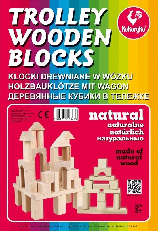 Promatek KLOCKI DREWNIANE NATU.W WOZKU BPZ-KUKURYKU