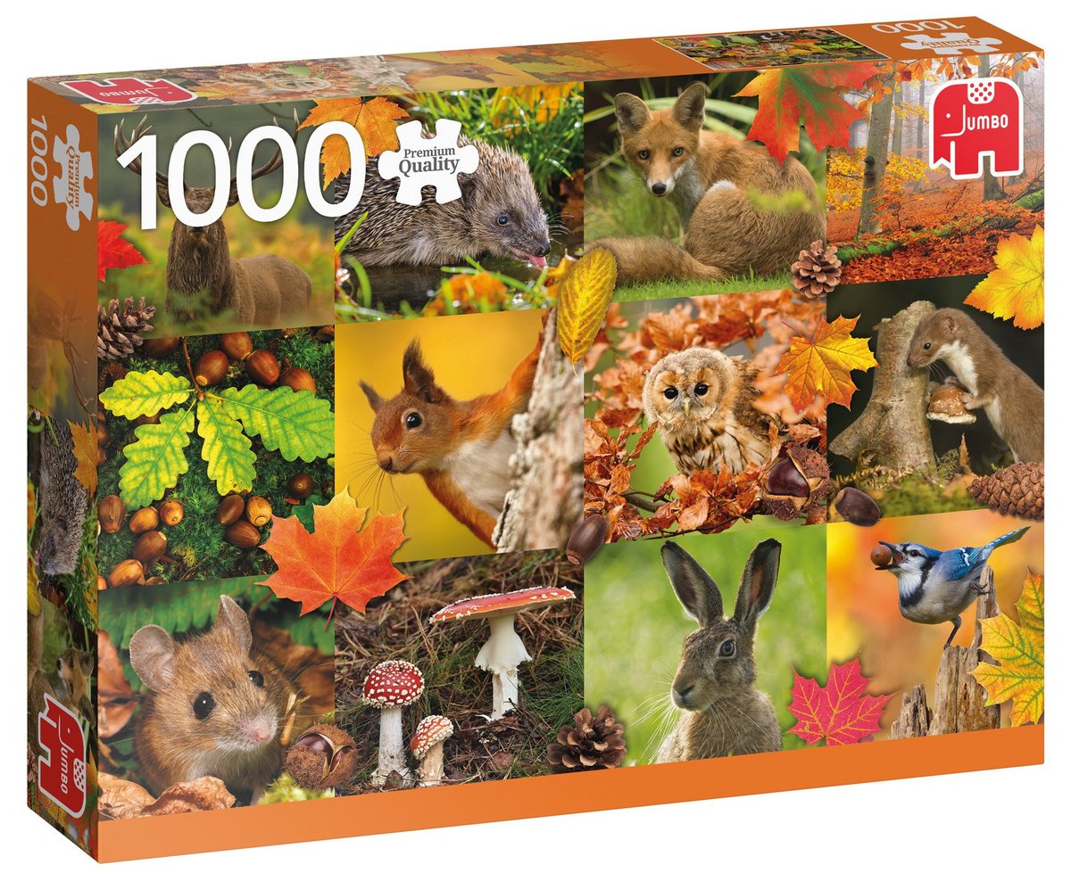 Jumbo Puzzle - Autumn Animals (1000 pcs) JUM8863