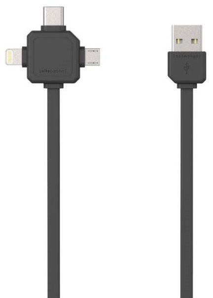 Kabel USB allocacoc USBcable 9003GY/USBC15 USB Micro USB USB typu C Lightning 1,5m kolor szary
