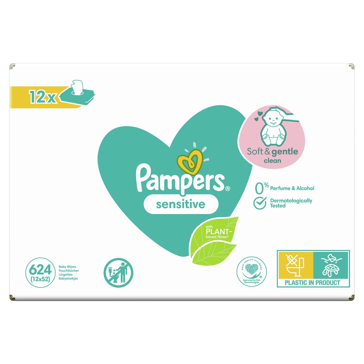 PAMPERS Chusteczki Sensitive 12x52szt 8001841041483