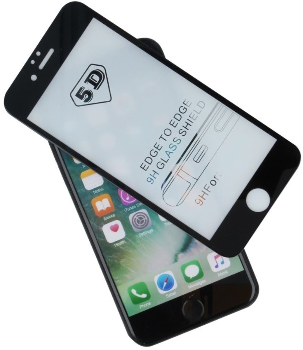 TelForceOne Szkło hartowane Tempered Glass 5D do iPhone 7 Plus / iPhone 8 Plus czarne z ramką