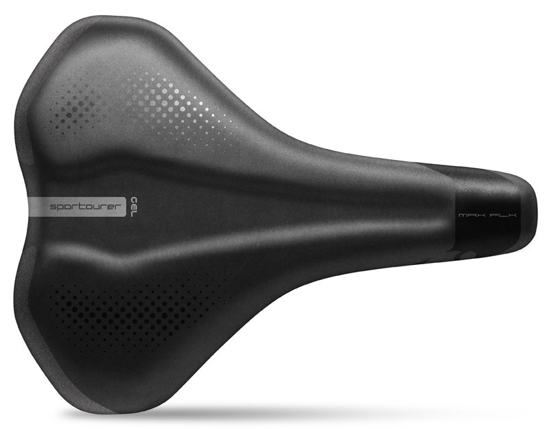 Sportourer Uni Max FLX siodełko rowerowe żel Hi-VIZ, czarna, One Size SU477308