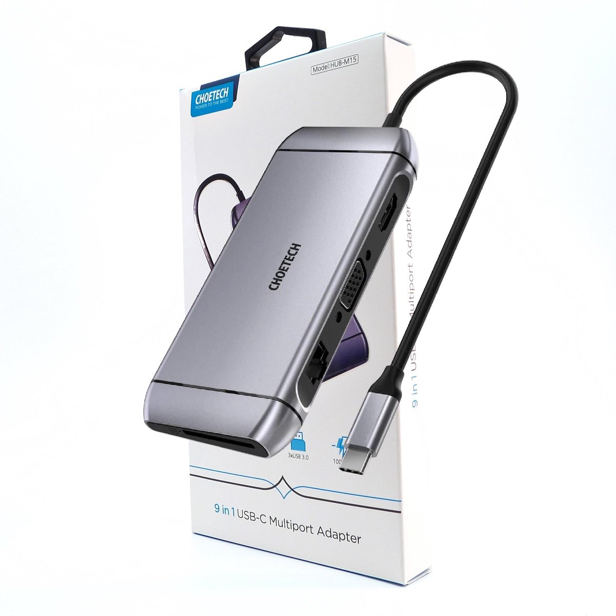 Choetech HUB-M15 9w1 Hdmi 4K Usb RJ45 Vga Pd 100W