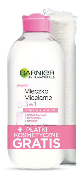 Garnier mleczko micelarne 3w1 400ml + płatki