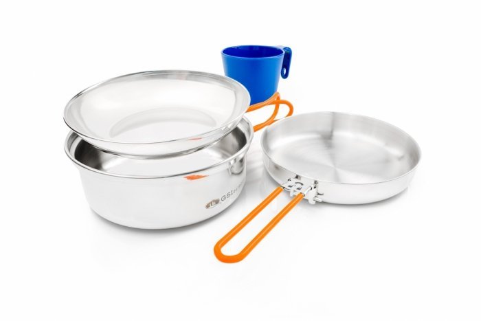 GSI Outdoors Zestaw naczyń Glacier Stainless 1 Person Mess Kit 68125