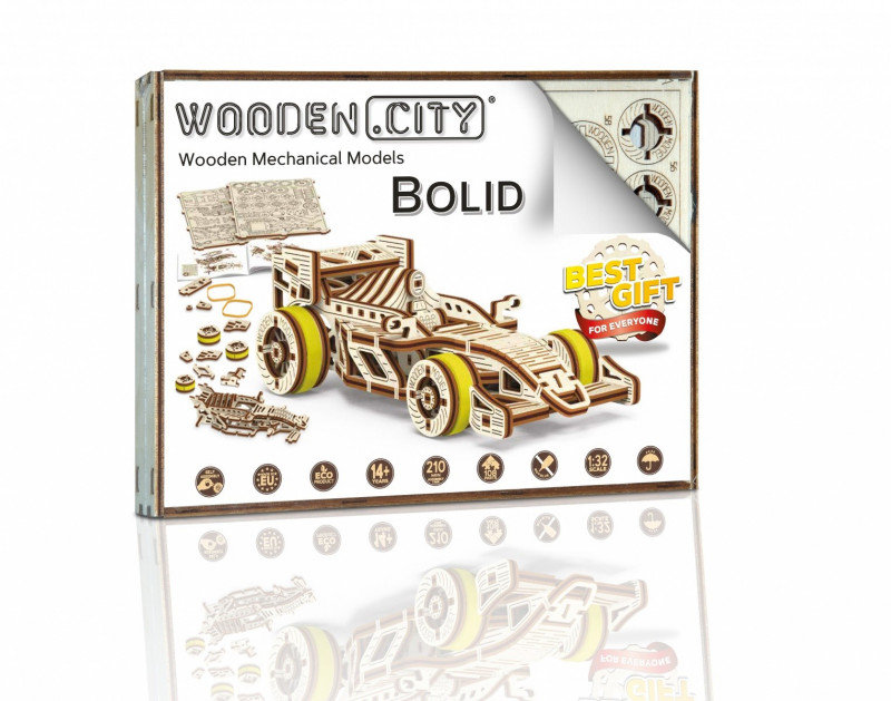 Wooden.City Drewniane puzzle 3D Bolid