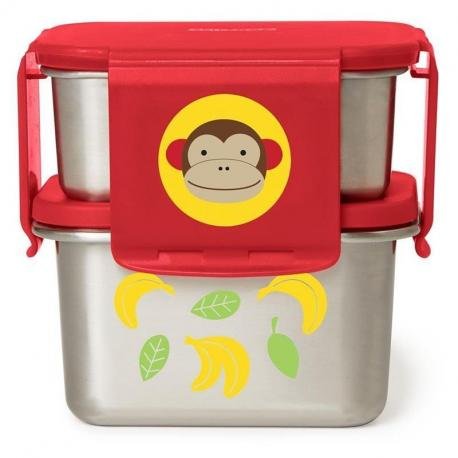 Skip Hop Stalowe pudełko na lunch / przekąski Zoo Lunch Kit - monkey 252483