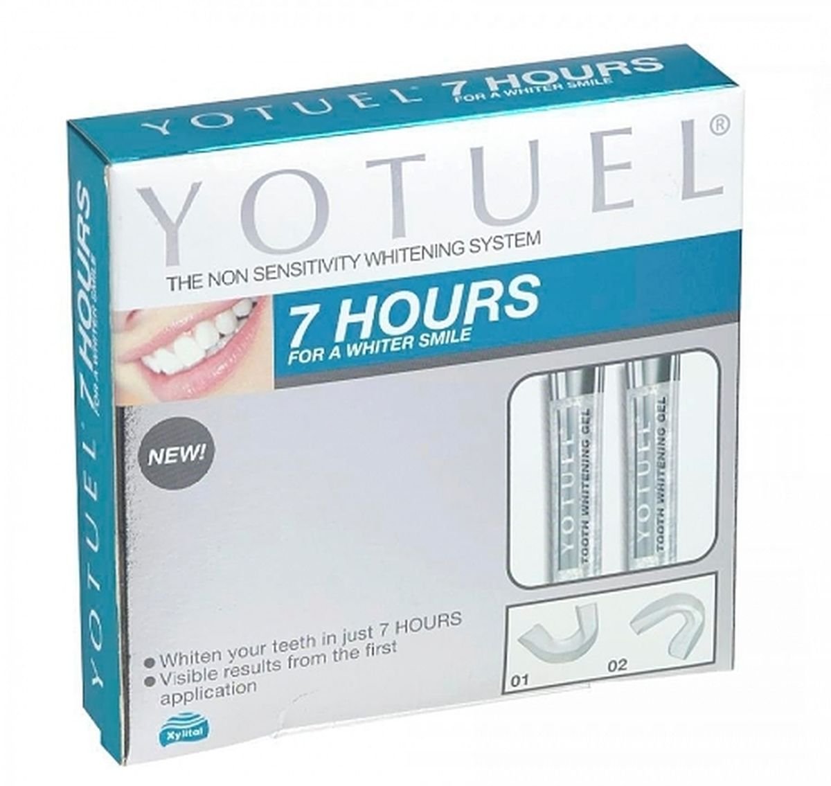 Biocosmetics Biocosmetics YOTUEL 7 Hours 0,1% 2x6ml - zestaw do bezpiecznego wybielania zębów z termokurczliwymi nakładkami