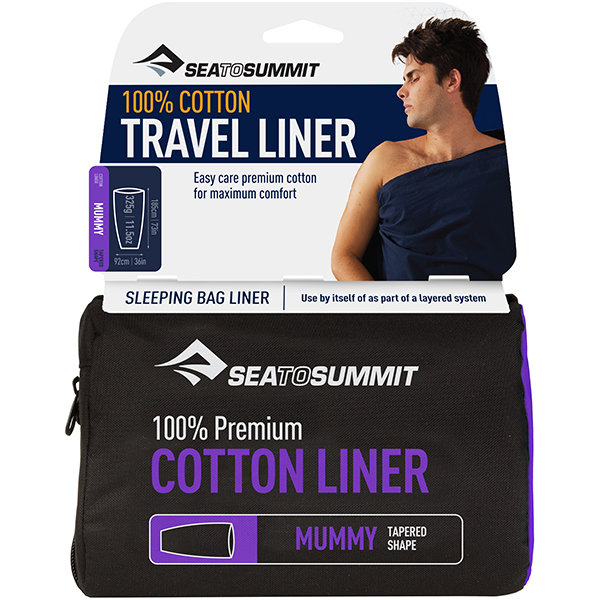 Sea To Summit Premium Cotton Travel Śpiwór long, navy blue 2021