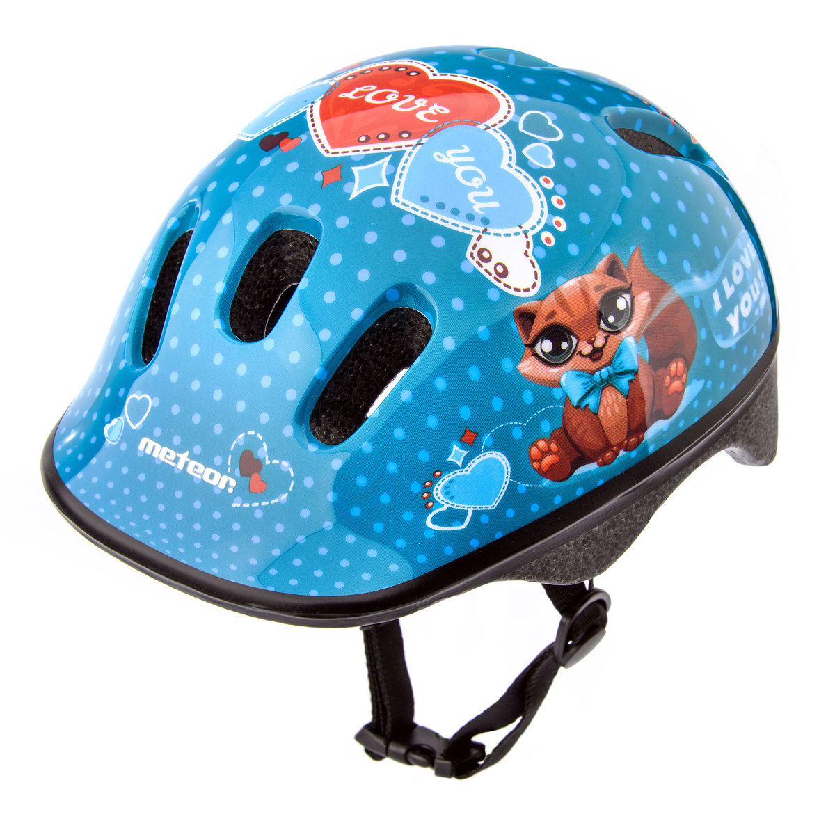 Kask ochronny, dziecięcy, rowerowy KS06 KITTY Rozmiar 44-48