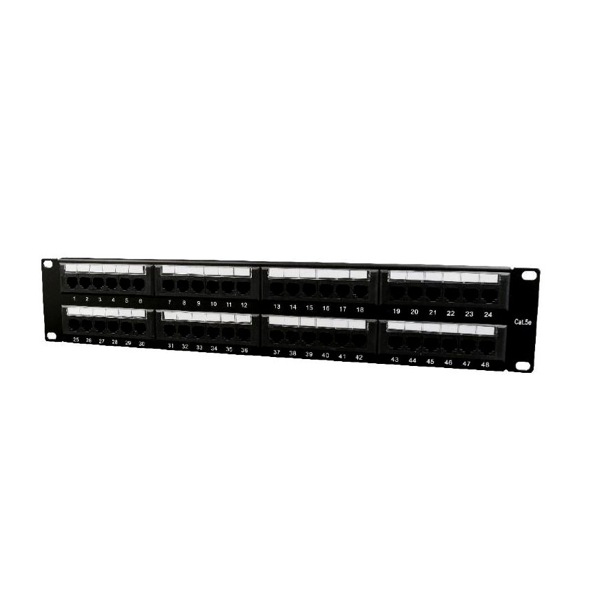 Gembird PATCH PANEL 48 PORT 2U KAT.6 Z PÓŁKĄ NPP-C648CM-001