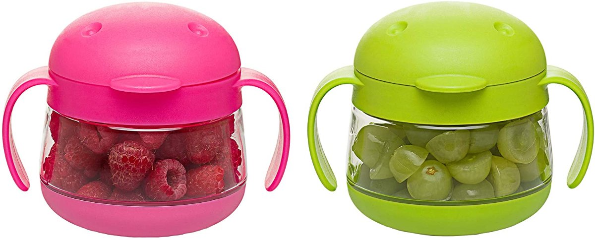 Ubbi, Pojemnik na przekąski, Tweat, zestaw Pink/Green, 12m+, 2 szt.