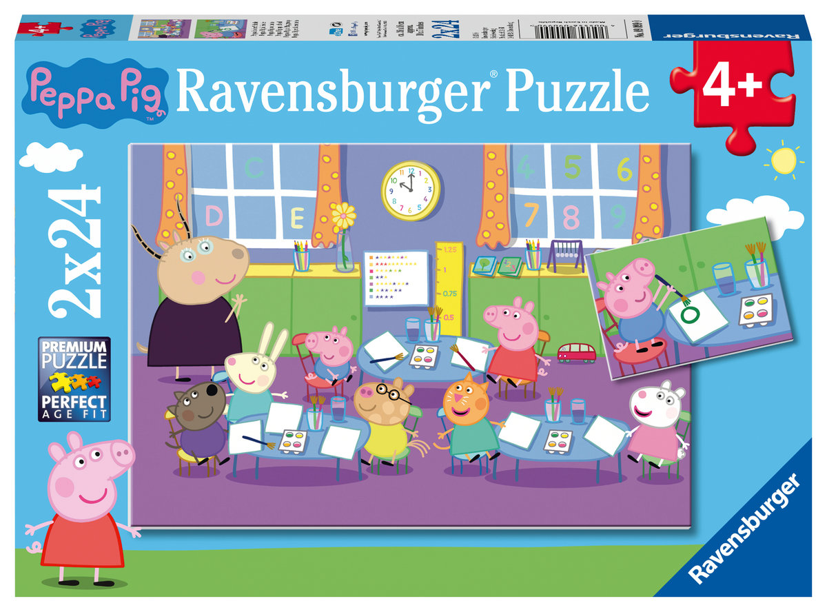 Ravensburger Puzzle dla dzieci Peppa w szkole 2 x 24 szt 09099