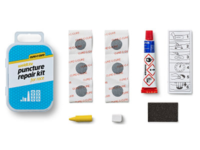WELDTITE Łatki do dętek zestaw CURE-C-CURE PUNCTURE RACE 6x łatki samoprzylepne pudełko 12szt 5013863110064