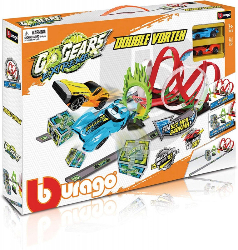 Bburago Tor wyścigowy GO Gears Extreme Double Vortex z 2 samochodami 5_791368