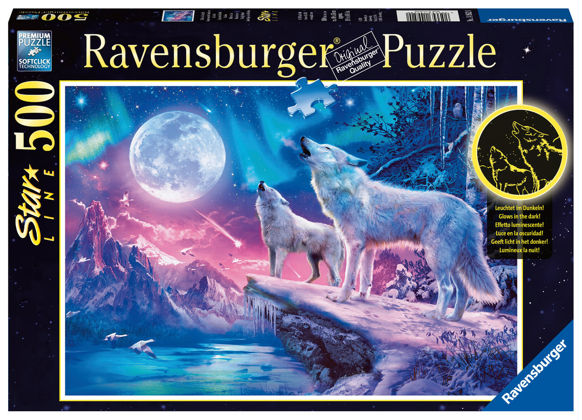 Ravensburger Puzzle 14952 wilk w świetle północnym 500 części
