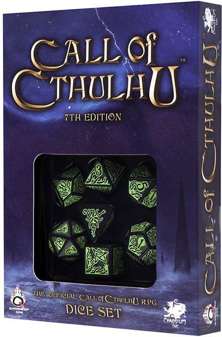 Q-Workshop Kości Call of Cthulhu - czarno-zielone 5907699492817