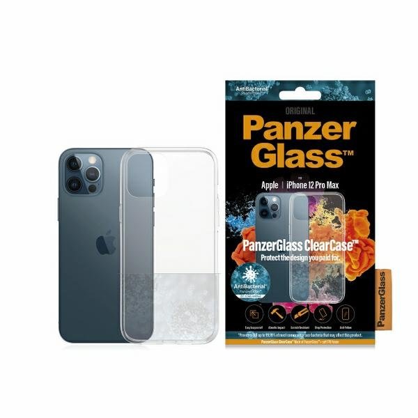 PanzerGlass Obudowa dla telefonów komórkowych ClearCase Antibacterial na Apple iPhone 12 Pro Max 0250) przezroczysty