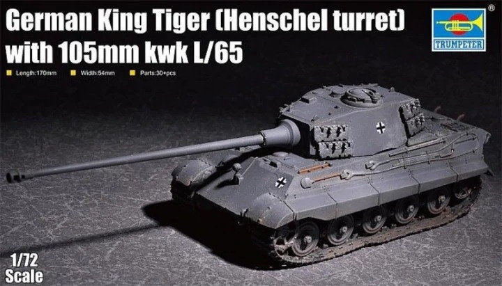 Trumpeter Niemiecki czołg ciężki King Tiger (wieża Henschla) z działem 105mm kWh L/65 07160