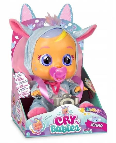 Cry Babies CRY BABIES Fantasy Jenna Pegasus Interaktywna lalka do zabawy i funkcjonalności ze smoczkiem który płacze prawdziwe łzy nadaje się dla dzieci od 2 lat 91764IM
