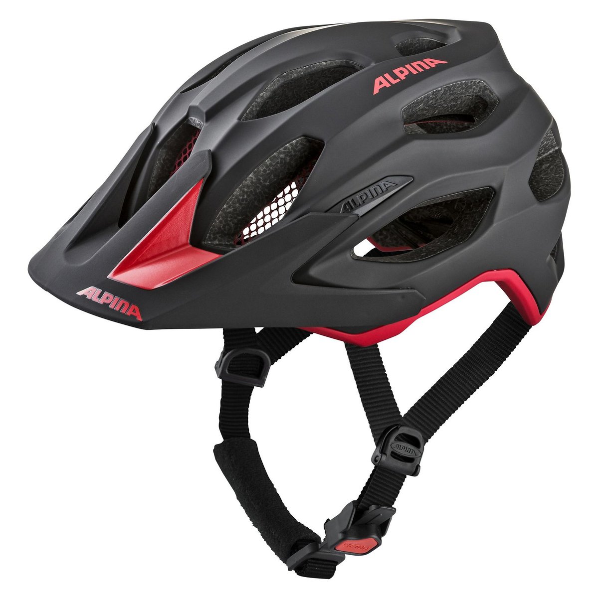 Alpina Carapax 2.0 kask rowerowy górski czarny/czerwony, 52-57 cm (A9725131)