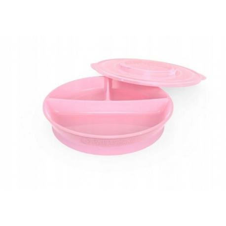 TWISTSHAKE 78169 Talerz z podziałką 6+m Pastel Pink