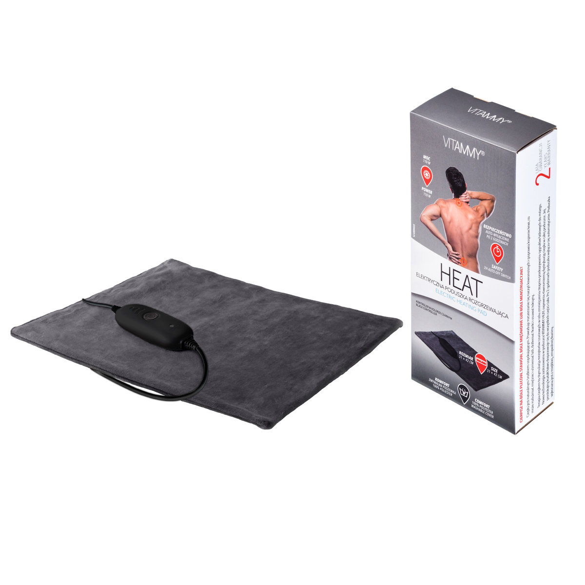 VITAMMY VITAMMY Heat Grey Black Poduszka elektryczna szaro-czarna VITAMMY LMHP-S002