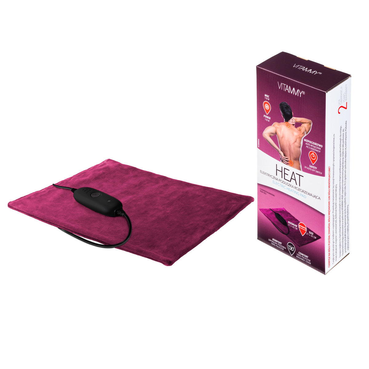 VITAMMY VITAMMY Heat Ruby Red Poduszka elektryczna czerwień rubinowa VITAMMY LMHP-S002