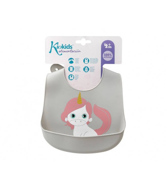 Kiokids Śliniak silikonowy z kieszonką 6O41GS 6O41GS SAM  SAM