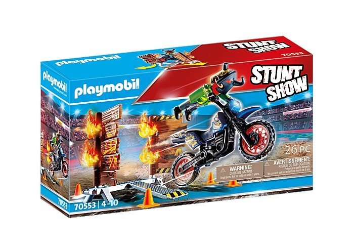 Playmobil Zestaw z pojazdem Stunt Show 70553 Motor z płonącą przeszkodą 5_756532