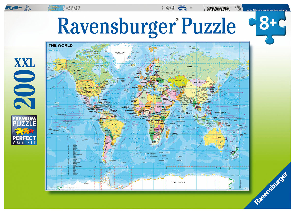 Ravensburger Puzzle XXL 200 Mapa świata -