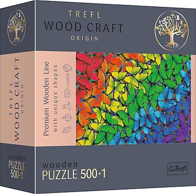 Trefl Puzzle drewniane 500+1 Tęczowe motyle