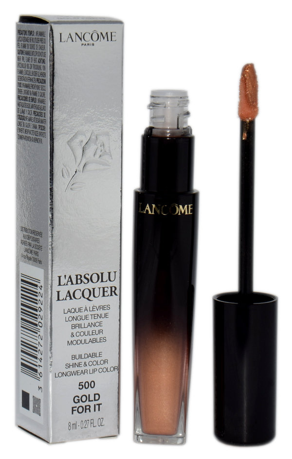 Lancome LAbsolu Lacquer szminka w płynie z wysokim połyskiem odcień 500 Gold for it 8 ml