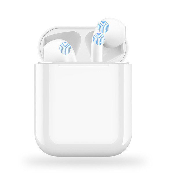 Słuchawki bluetooth I12S Uniwersalne, iPhone Style, białe