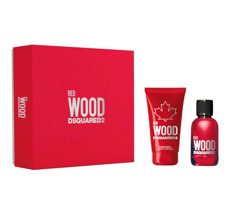 Dsquared2 2 Red Wood Pour Femme zestaw 100ml woda toaletowa + 150ml balsam do ciała