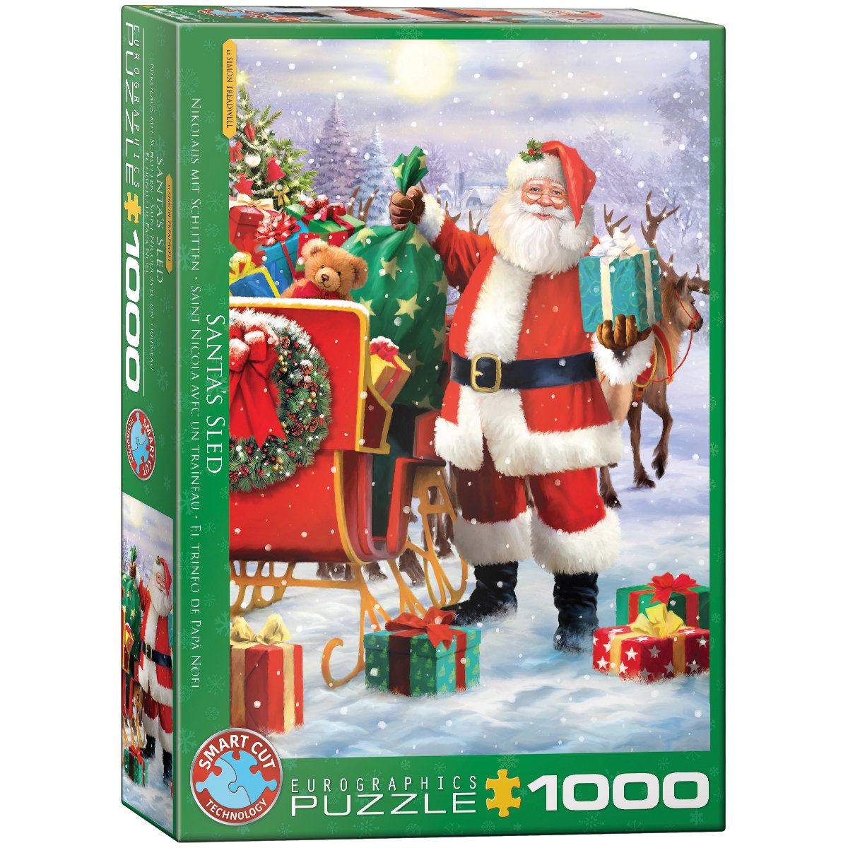 Eurographics Puzzle 1000 Santa with Sled by Simon Tread 6000-5639 -