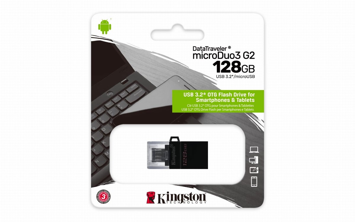 FLASH 128GB DataTraveler MicroDuo 3 Gen2 + microUSB (Android/OTG)