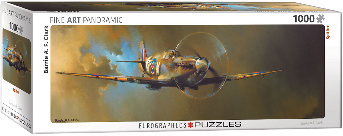 Eurographics Puzzle 1000 Panoramic Spitfire by Barrie A.F. Clark 6010-0952 -