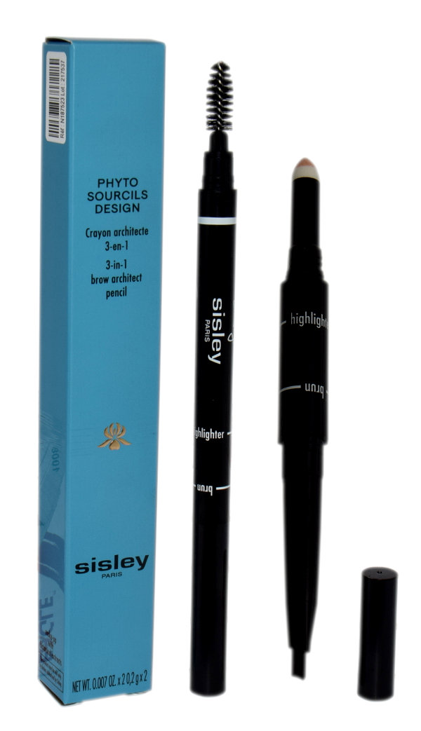 Sisley Phyto-Sourcils Design kredka do brwi 3 w 1 odcień 3 Brun 2 x 0,2 g