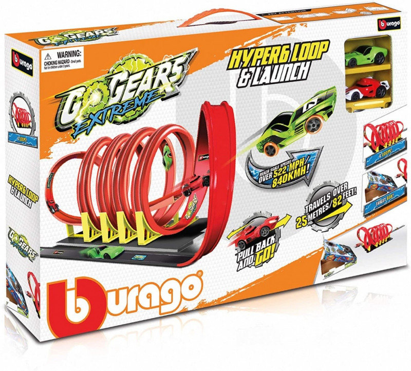 Bburago Tor wyścigowy GO Gears Extreme Hyper 6 Loop&Launch z 2 samochodami 5_791369