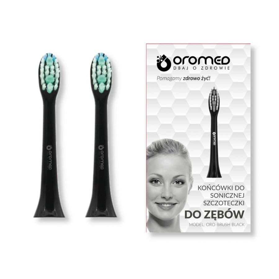 Oromed Końcówka  oromed Końcówki do szczoteczki sonicznej ORO-BRUSH BLACK ORO-BRUSH BLACK