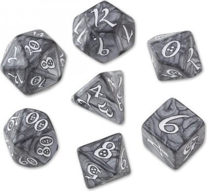 Kości Rpg Klasyczne Popielato-białe (7)