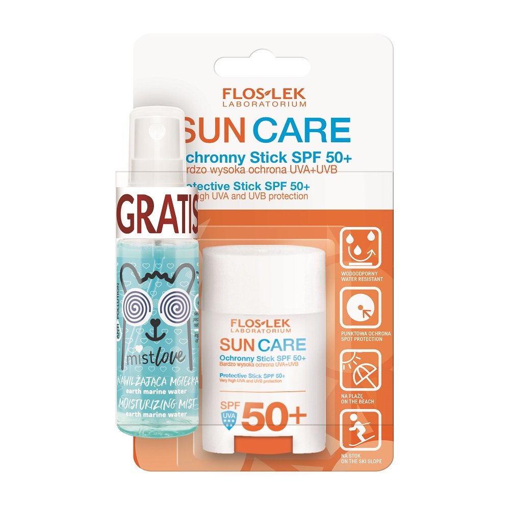 Sun Care sztyft ochronny SPF50 16g + MISTLOVE nawilżająca mgiełka earth marine 30ml