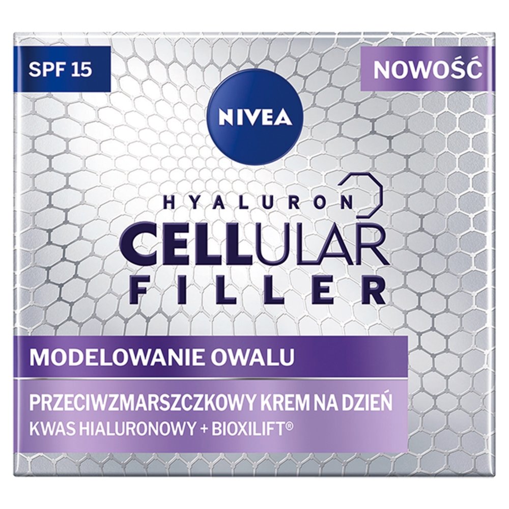 Nivea Hyaluron Cellular Filler + Modelowanie Owalu przeciwzmarszczkowy krem na dzień SPF15 50ml