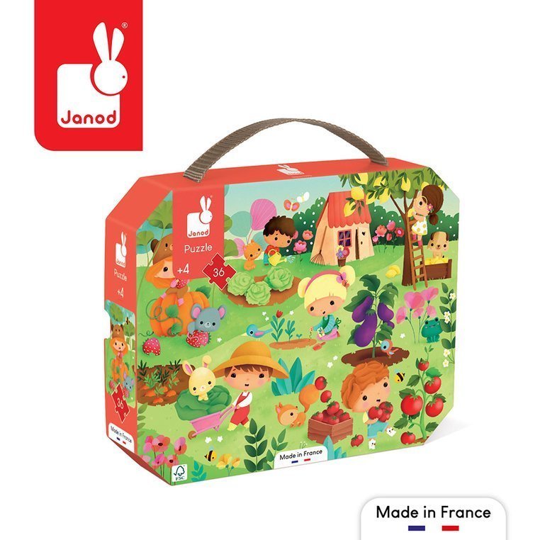 Janod, puzzle w walizce Ogród 3