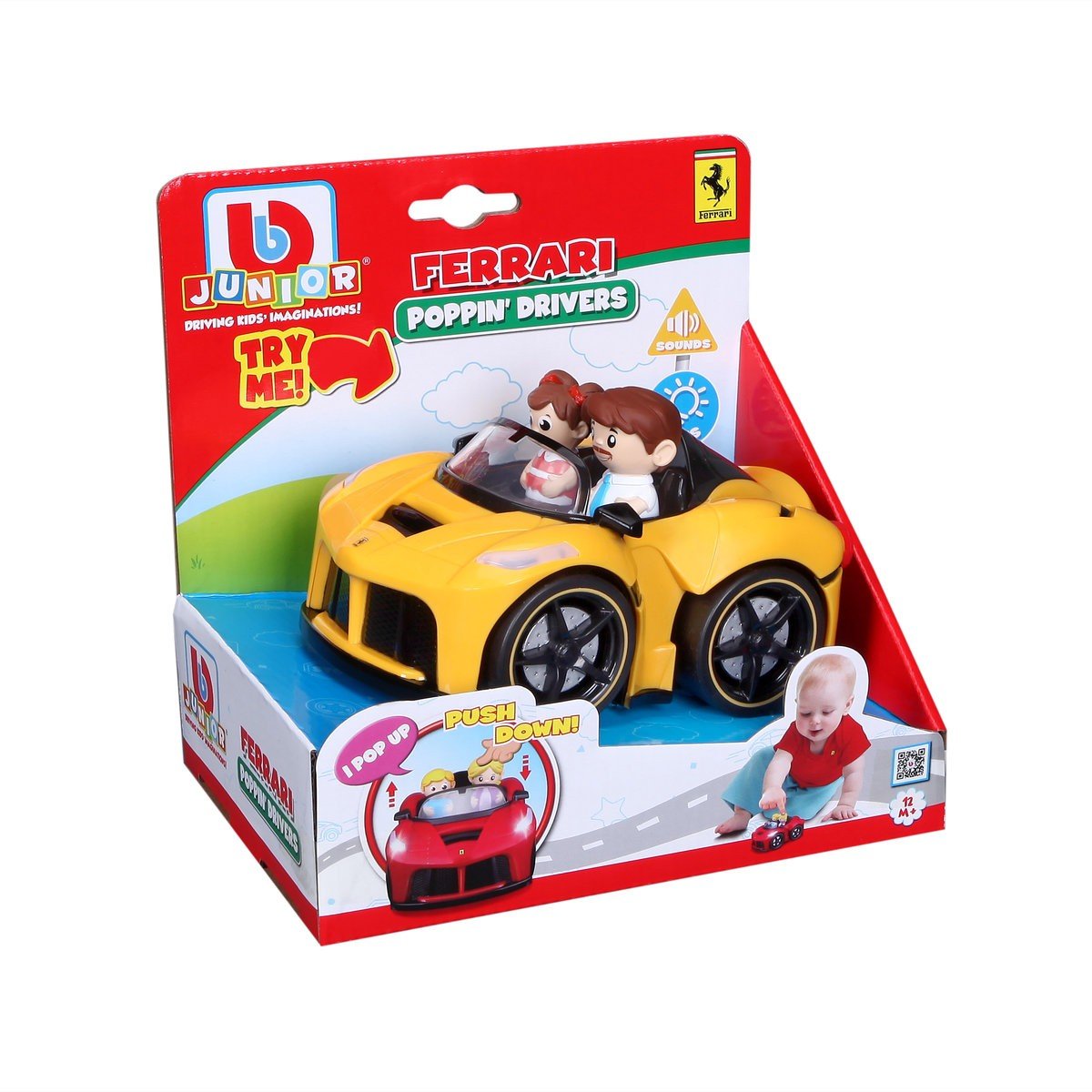 Bburago, Ferrari, 81006 FERRARI APERTA Z FIGURKAMI ŻÓŁTY
