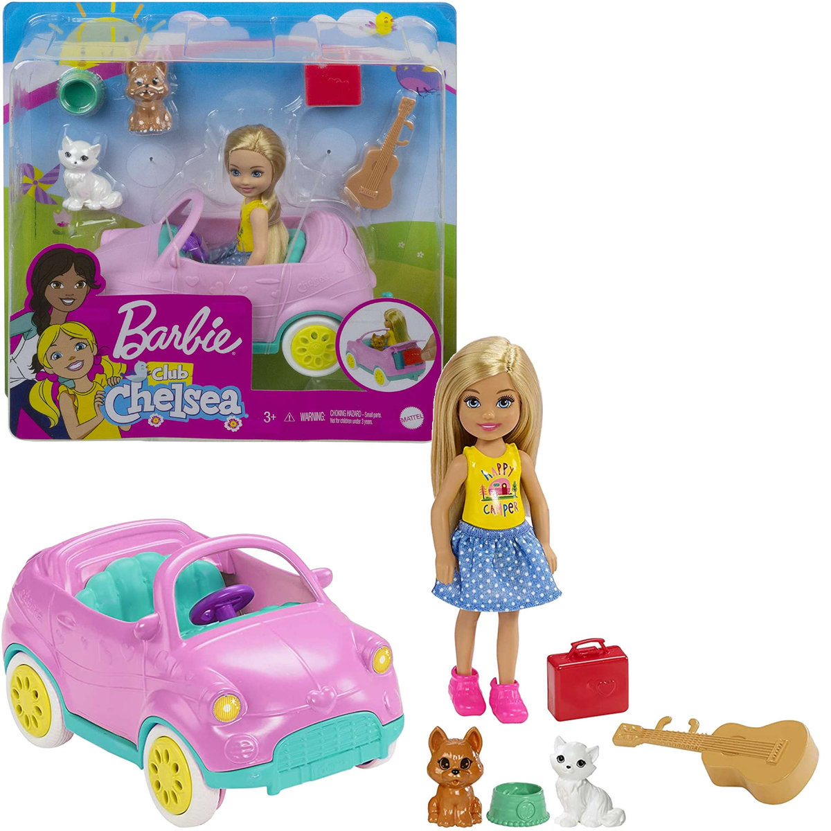 Barbie Chelsea Auto na wakacje laleczka i akcesoria