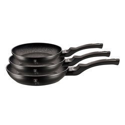 Zestaw patelni Berlinger Haus Black Silver Collection, czarny, srebrny, 3 elementy, BH/6159