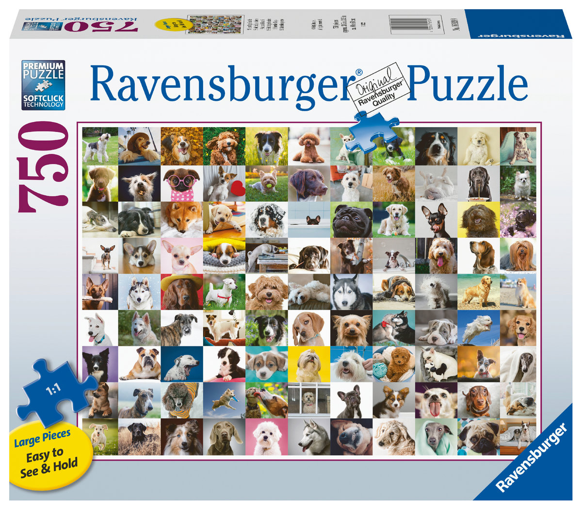 Ravensburger Puzzle 750el XXL 99 Lovable Dogs 169399 RAP 169399