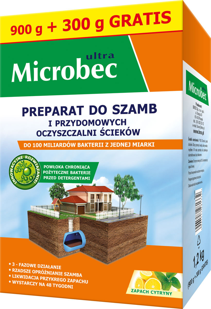 Bros Microbec ultra preparat do szamb cytryna 900g+300g